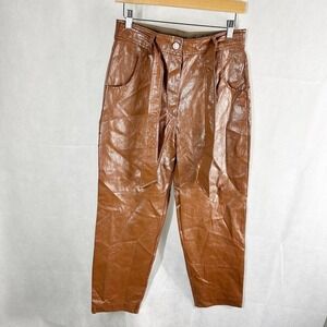 Marella by Max Mara Treviso Coated Crinkle Crop Trousers Size US 6